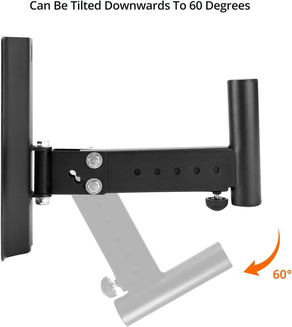 Heavy-Duty Speaker Brackets, 2 Pack DJ & PA Speaker Bracket, Wall Mount Speaker Stand, Adjustable PA Speaker Mount