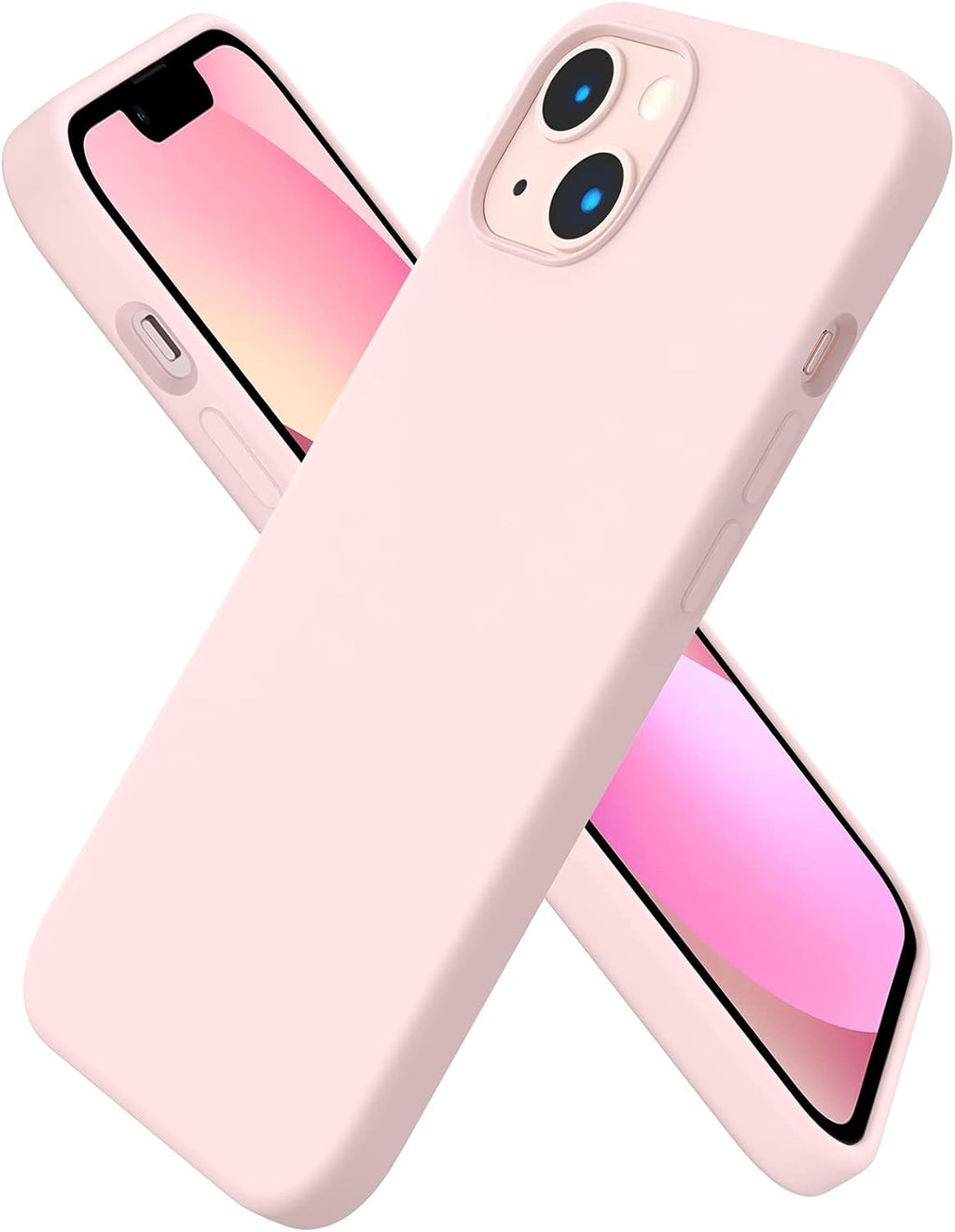 Compatible with iPhone 13 Case 6.1, Slim Liquid Silicone 3 Layers Full Covered Soft Gel Rubber Phone Case Protective