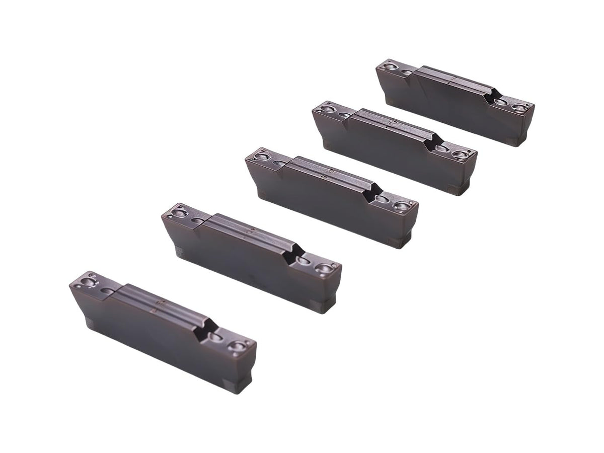 DLTOOLS Industrial MGMN300 PVD Coated(Black&Grey) CNC Grooving Carbide Inserts Cutting Tools for Steel,10pcs