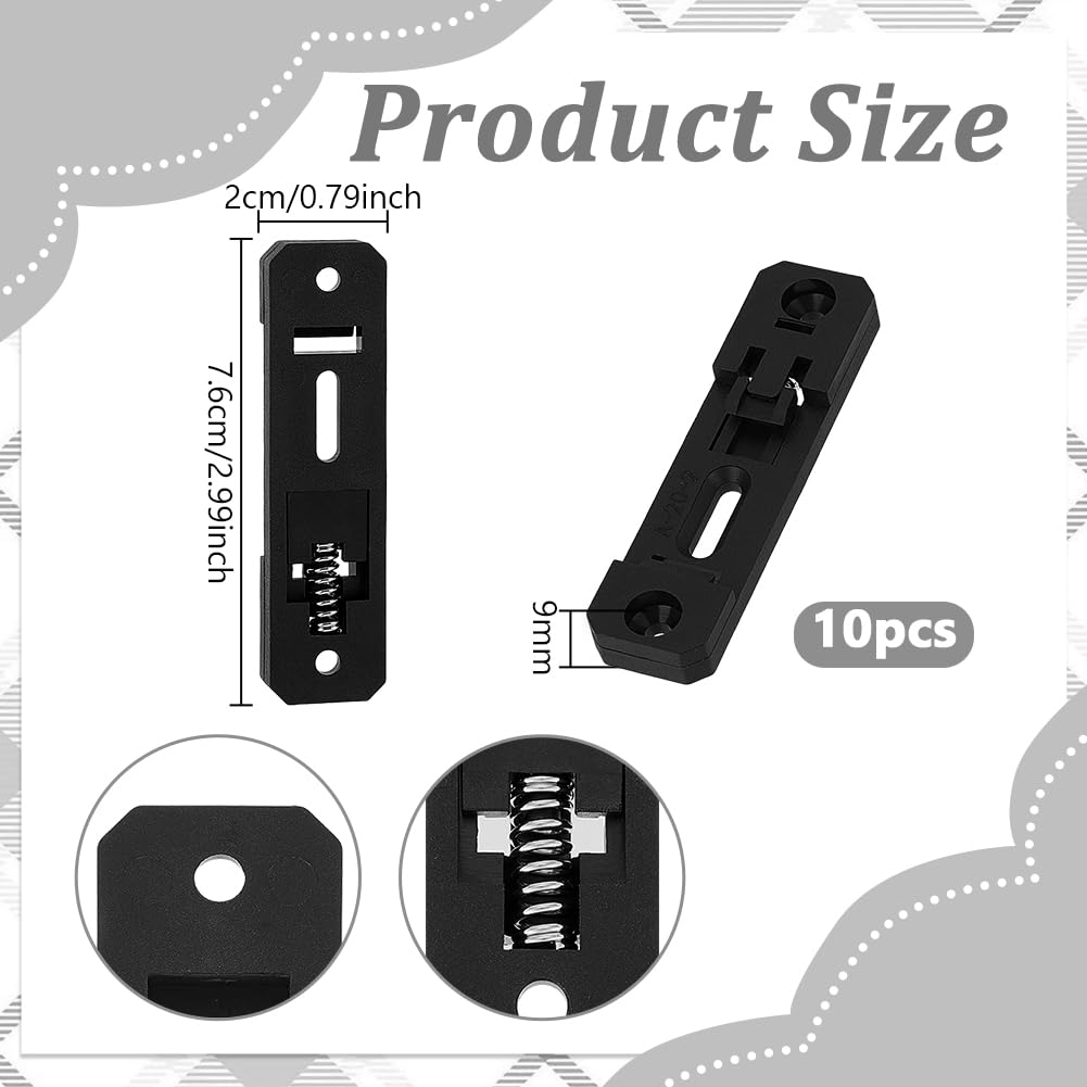 AHANDMAKER 10Pcs DIN Rail Mounting Brackets, 20mm Width Universal Mounting Supports Standard Plastic Industrial Electrical Clamps for Switches Circuit Breakers Solid State Relays, Black
