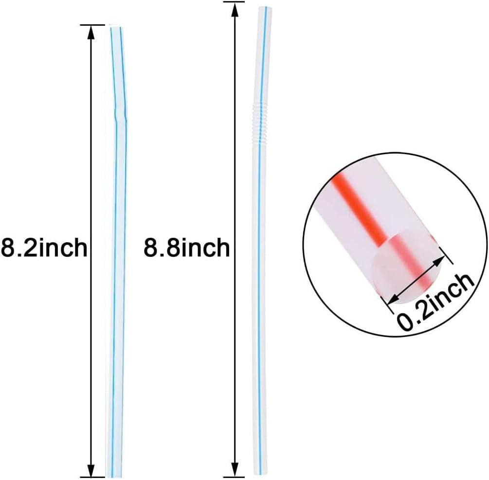 200 Pcs Plastic Straws Disposable -Straws Drinking Plastic -Bendy Straws -Flexible Bendable Drinking Straws