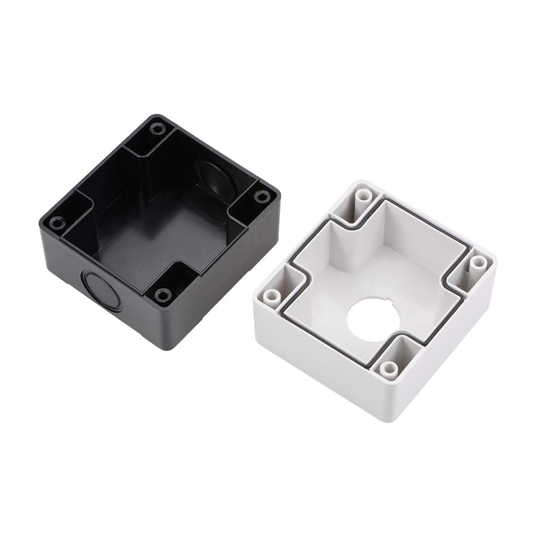 uxcell Push Button Switch Control Station Box 22mm 1 Button Holes White and Black