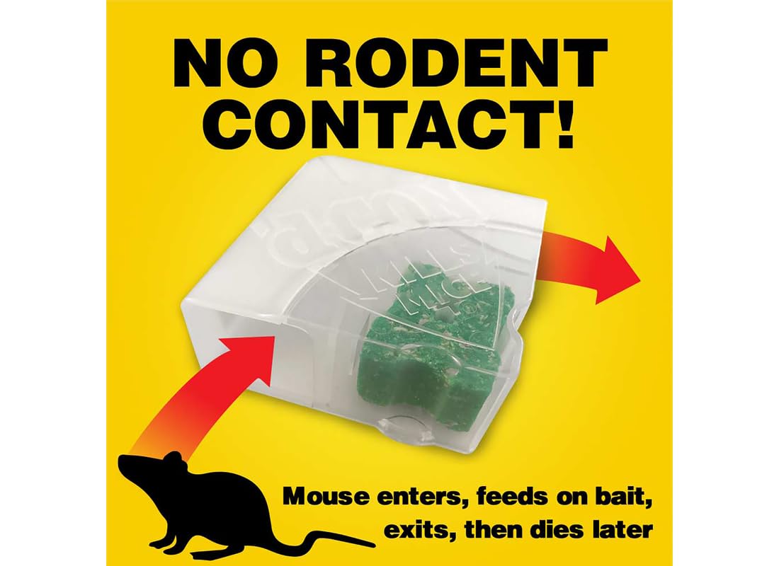 Disposable Corner Fit Mouse Bait Station - 0.5 Oz (Pack of 3)