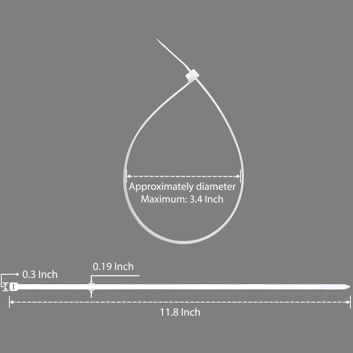 Clear Cable Zip Ties 12 Inch Cehony 500 Pack Plastic White Zip Ties 50lbs