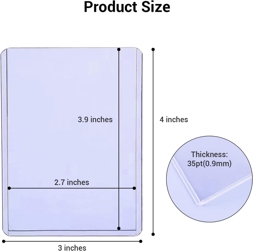 3" x 4" Standard 35pt Rigid Toploaders, Regular Clear Top Loader Sleeves for Collectible Trading Cards (100 ct.)
