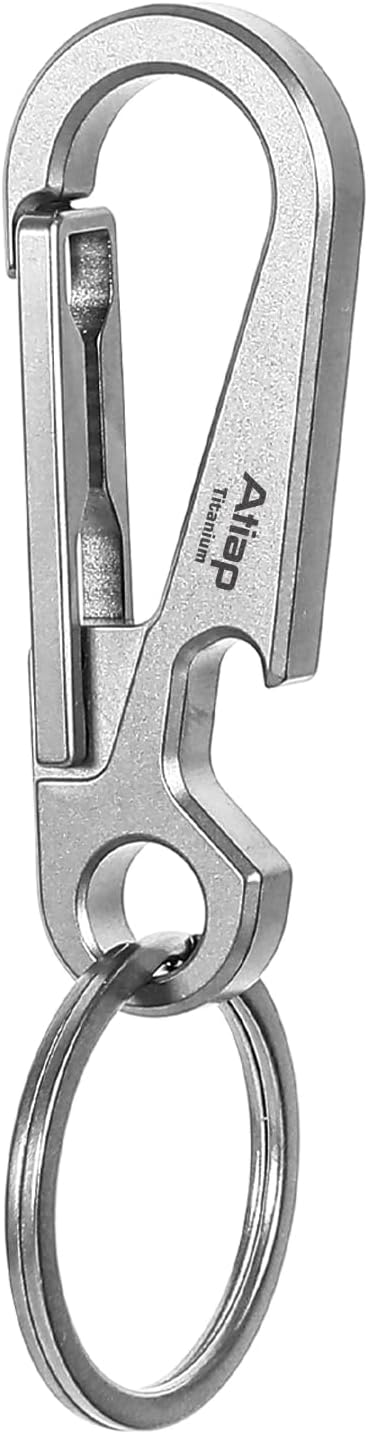 Titanium Keychain Clip, Minimalist Key Ring Organizer with Built-in Bottle Opener, Lightweight Quick Release Key