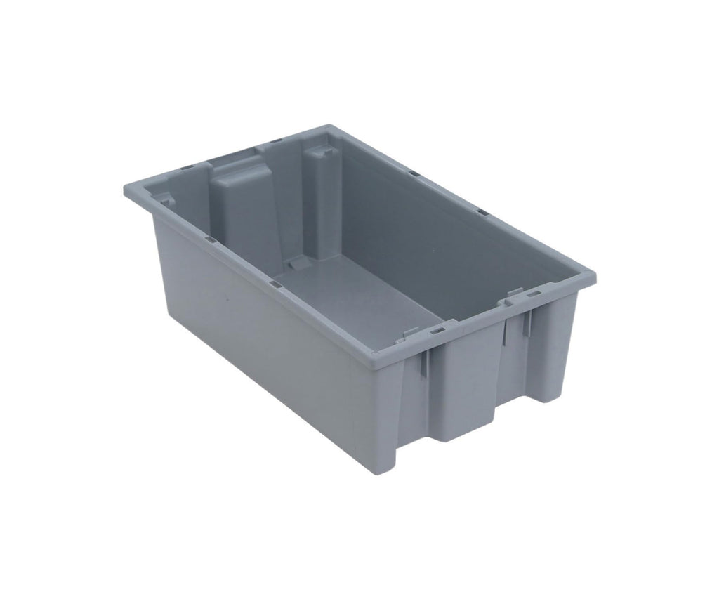 Quantum SNT180GY 18-Inch by 11-Inch by 6-Inch Stack and Nest Tote, Gray, 6-Pack