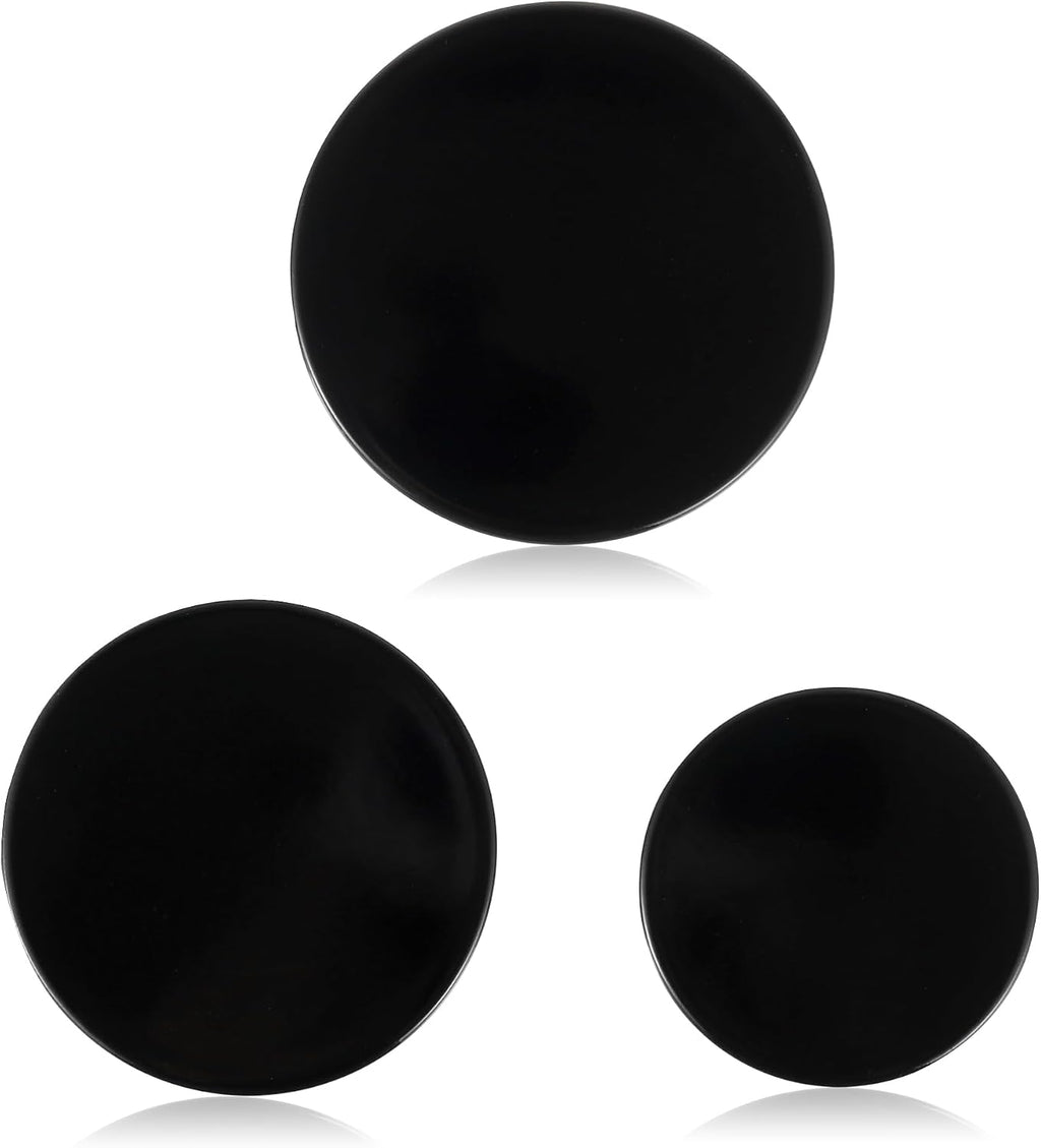 Upgraded Surface Burner Caps Set of 3PCS Replacement for GE&Hotpoint 30" Gas Range/Cooktop,WB29K10022-1 Small Cap-2.6" WB29K10023-1 Medium Caps-3.2" WB29K10024-1 Large Cap-3.5",Shiny Black Surface