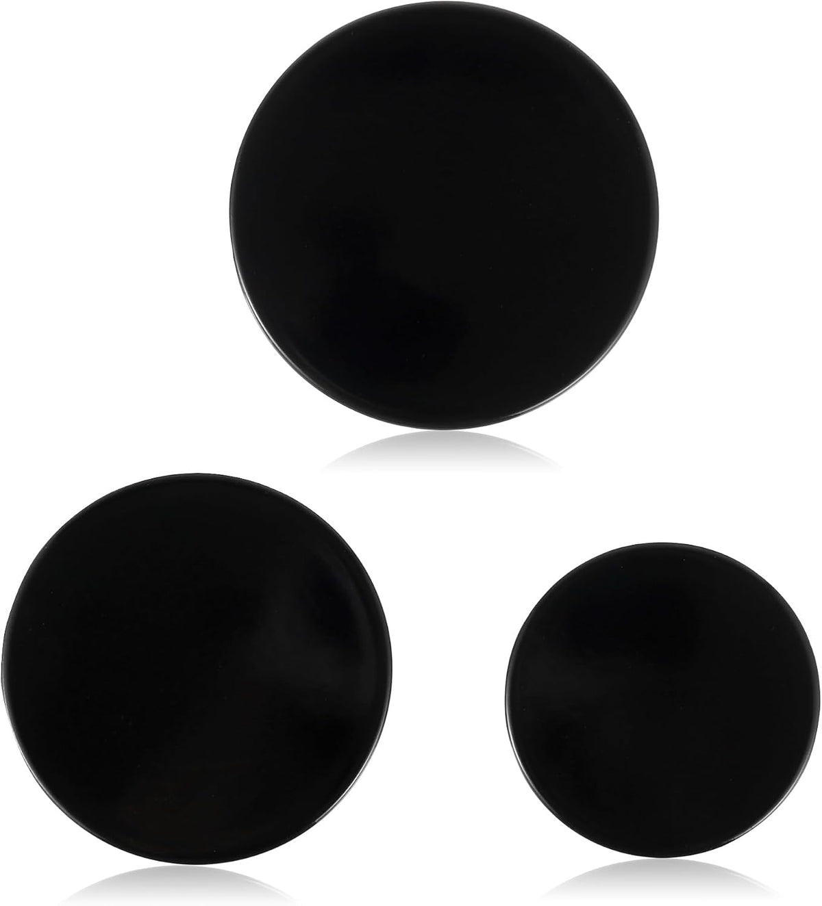 Upgraded Surface Burner Caps Set of 3PCS Replacement for GE&Hotpoint 30" Gas Range/Cooktop,WB29K10022-1 Small Cap-2.6" WB29K10023-1 Medium Caps-3.2" WB29K10024-1 Large Cap-3.5",Shiny Black Surface