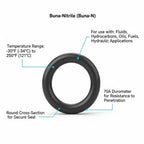 2 PK AS-445 Buna-N O-Ring, 70A 8" ID, 8-1/2" OD, 1/4" Width, Black