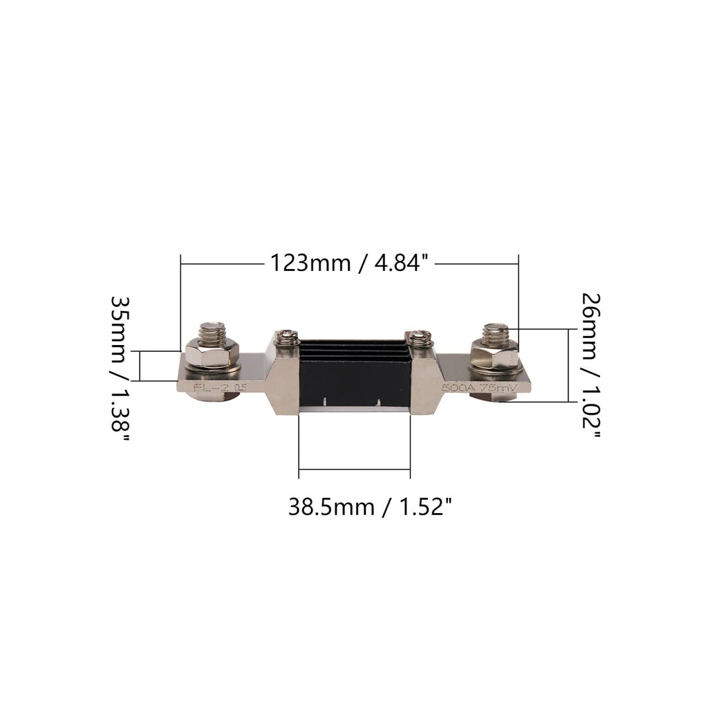 Fielect 500A 75mV DC Current Meter Shunt Resistor, FL-2