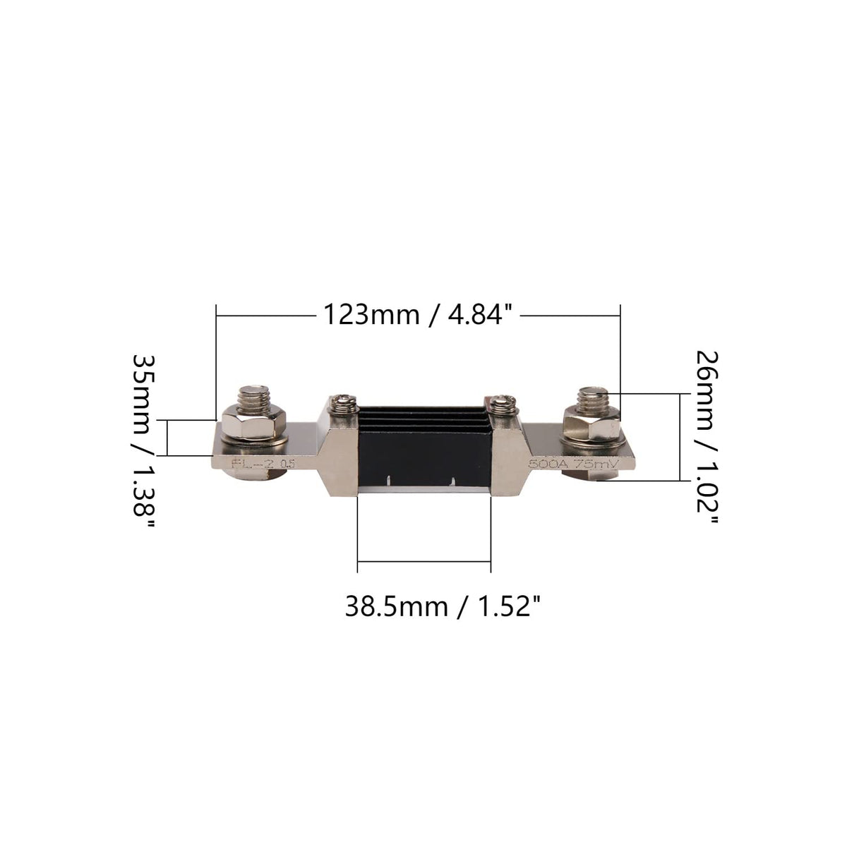 Fielect 500A 75mV DC Current Meter Shunt Resistor, FL-2