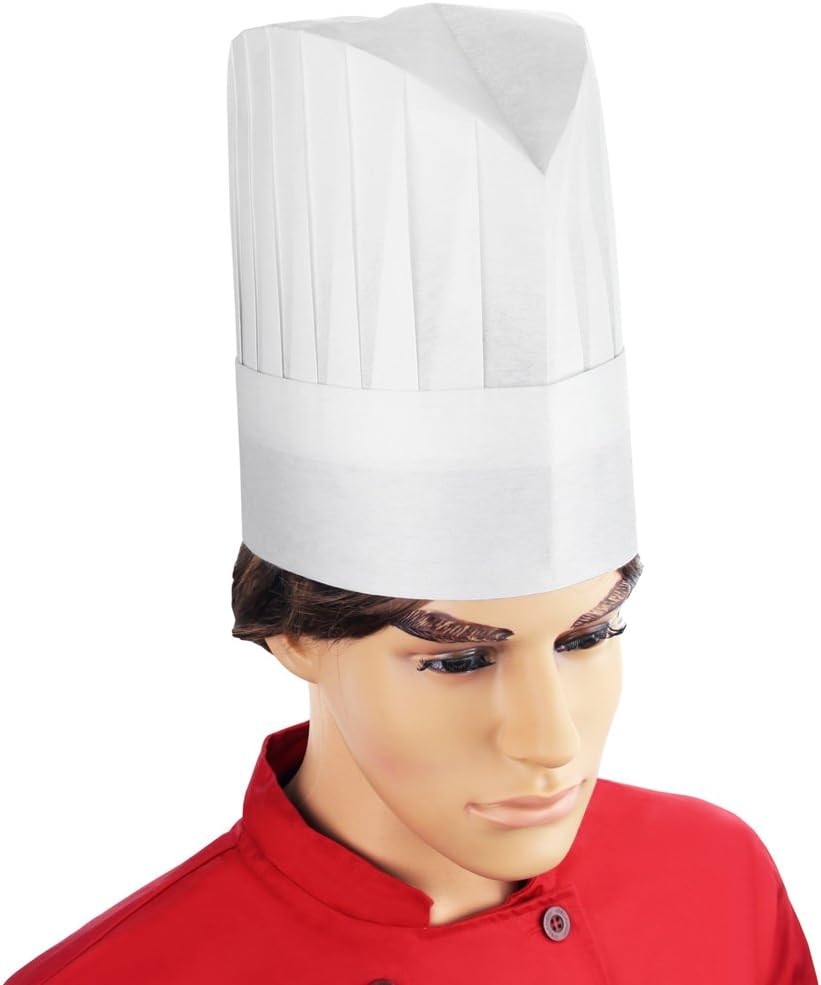 32215 Disposable Chef Hat, 9-Inch, White, Set of 10
