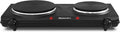 Double Cast Iron Burner, 1500W Hot Plate, Adjustable Temp