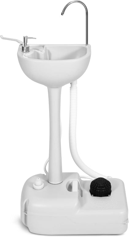 Portable Sink 17L Camping Hand Washing Station with w/Towel Holder, Soap Dispenser, Foot Operated, Hand Wash Basin