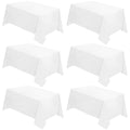 6 Pack 90 x 156 Inch Tablecloths Rectangle White Table Cover