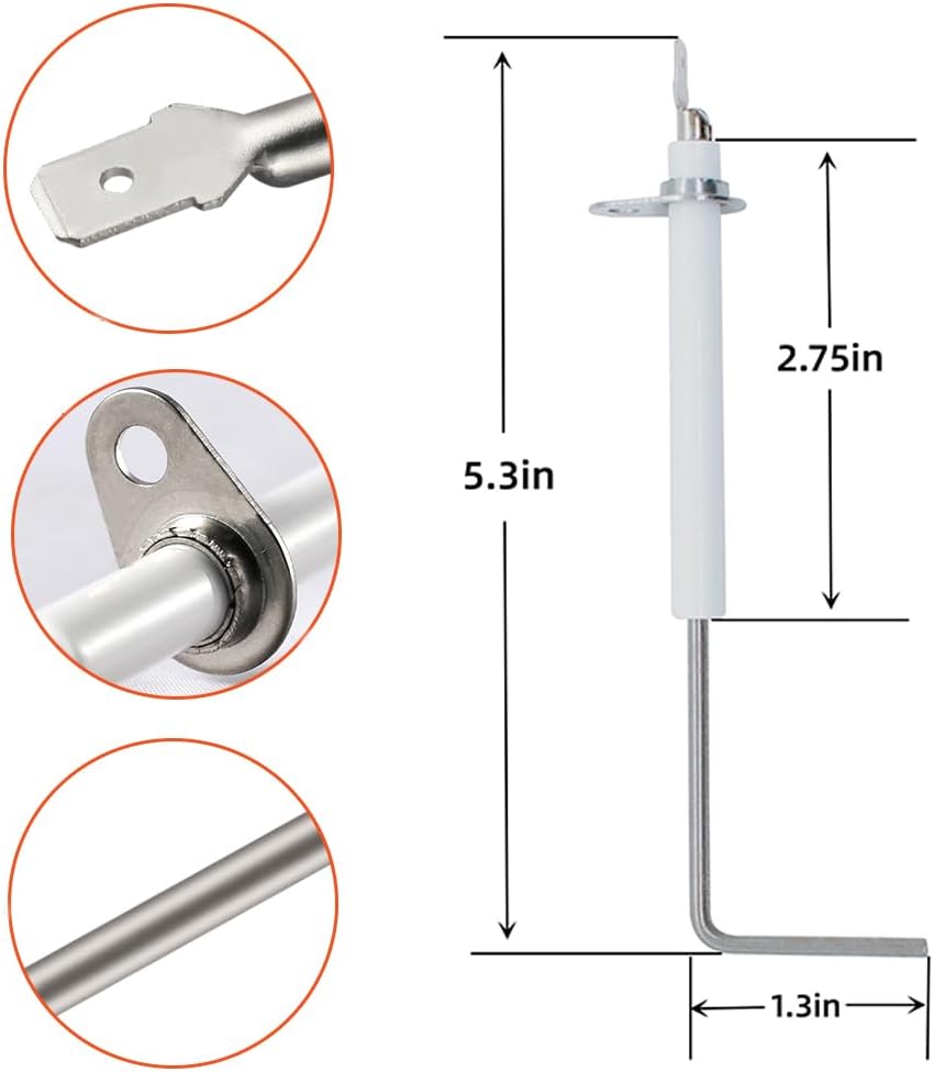 69W43 Flame Sensor Igniter Compatible with Lennox, Ducane, Armstrong Furnaces - Replace 69W4301 LB-74940B LB74940B-2PCS
