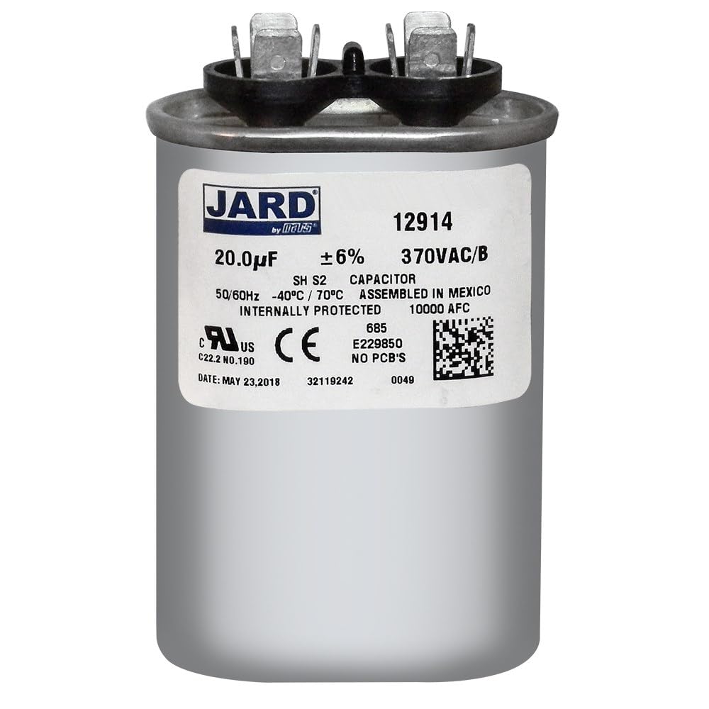 Motor Run Capacitor 20 mfd 370V VAC Volt 20uf Oval