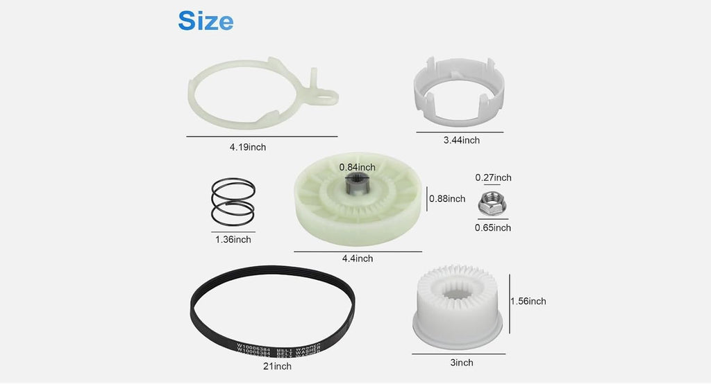 Pulley Clutch Kit Fit For Maytag MVW6230HC0 7MMVWC565FW1 7MMVWC465JW0 NTW4516FW3 MVWP576KW1 MVWC465HW3 MVWC565FW1 MVW6230HW1 MVW6200KW1 MVW6230HW2 MVW6230RHW1 MVWP575GW1 4KMVWC430JW0 Washer