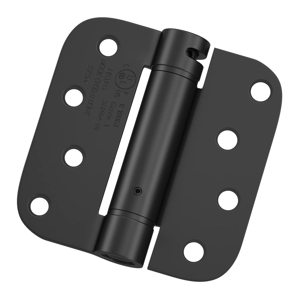 3 Pack Self Closing Door Hinges 4 Inch Black 5/8" Radius Corners