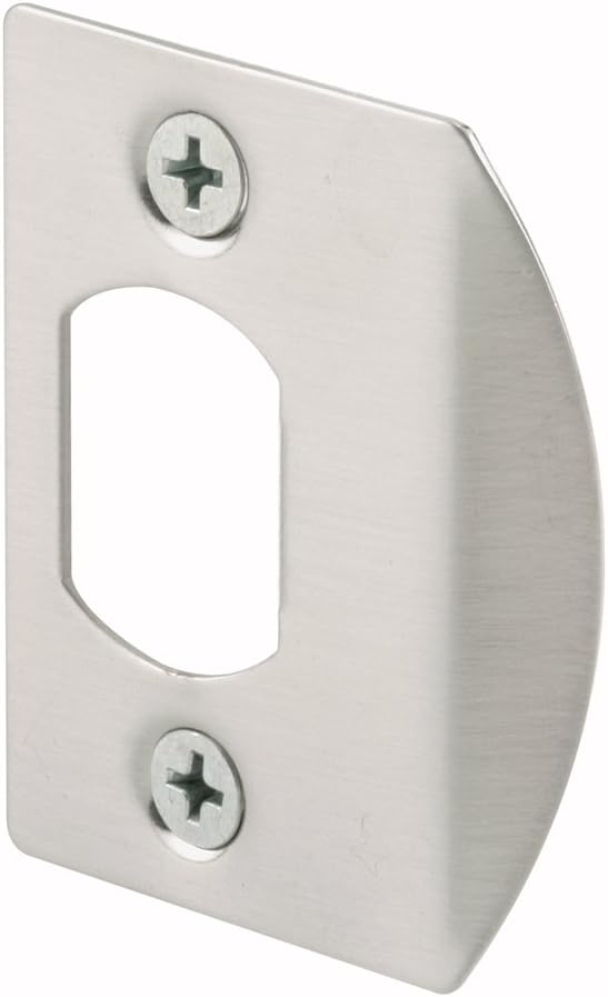 E 2457 Latch Strike Plate, Satin Nickel Finish (2 Pack)