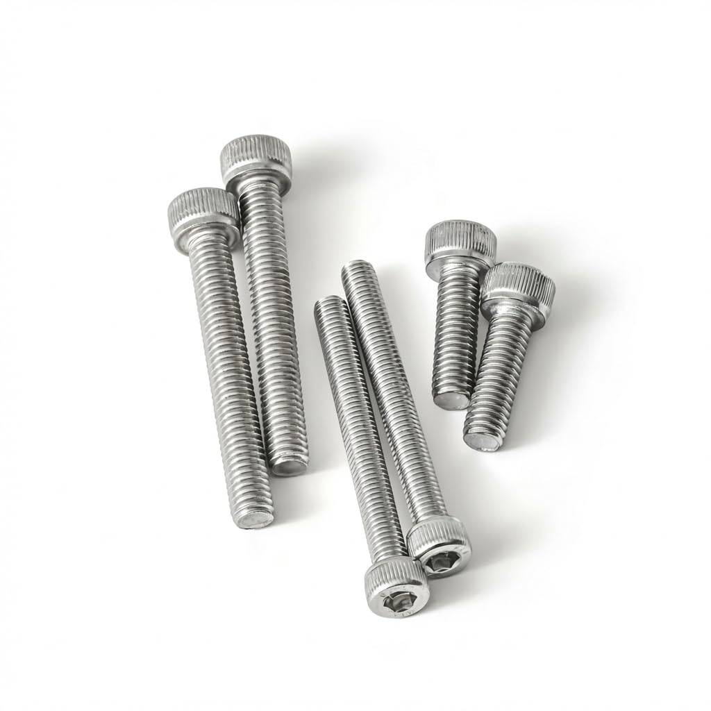 3/8-16 x 3 (10 Pack) Socket Head Cap Screws, 304 Stainless Steel Bolts with Hex Spanner, Allen Socket Drive, Full Thread, Bright Finish
