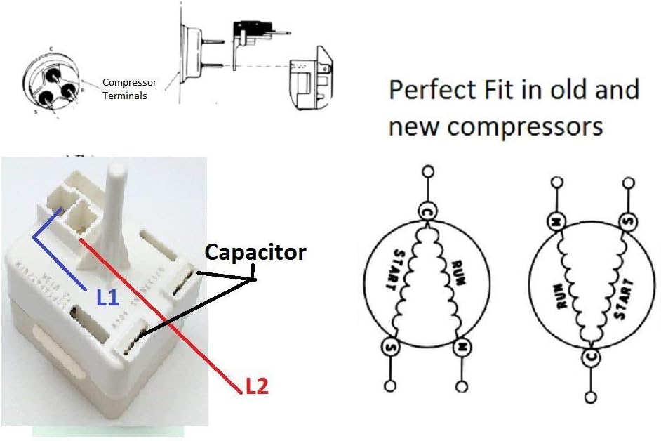 RefrigeratorThermistor Assembly Compatible LG Kenm Relay Start CLS30820101, EBG44308701