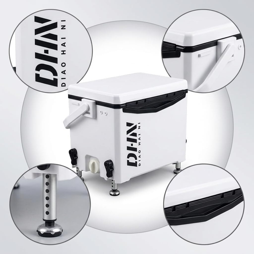 Insulated Fishing Tackle Box and Portable with Seat Function for Anglers and Outdoor Enthusiasts, for Outdoor Use