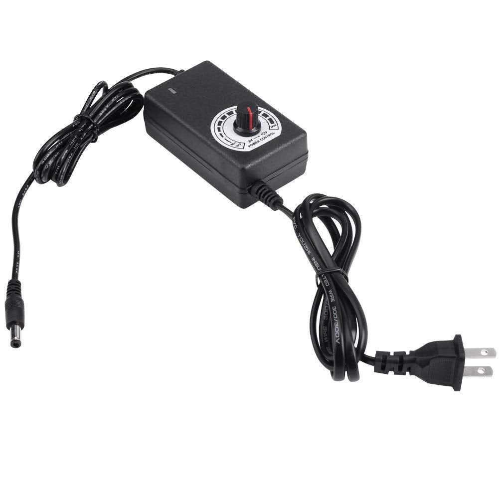 AC to DC Adapter Converter 3-12V 2A Adjustable Power Supply Motor Speed Controller with US Plug