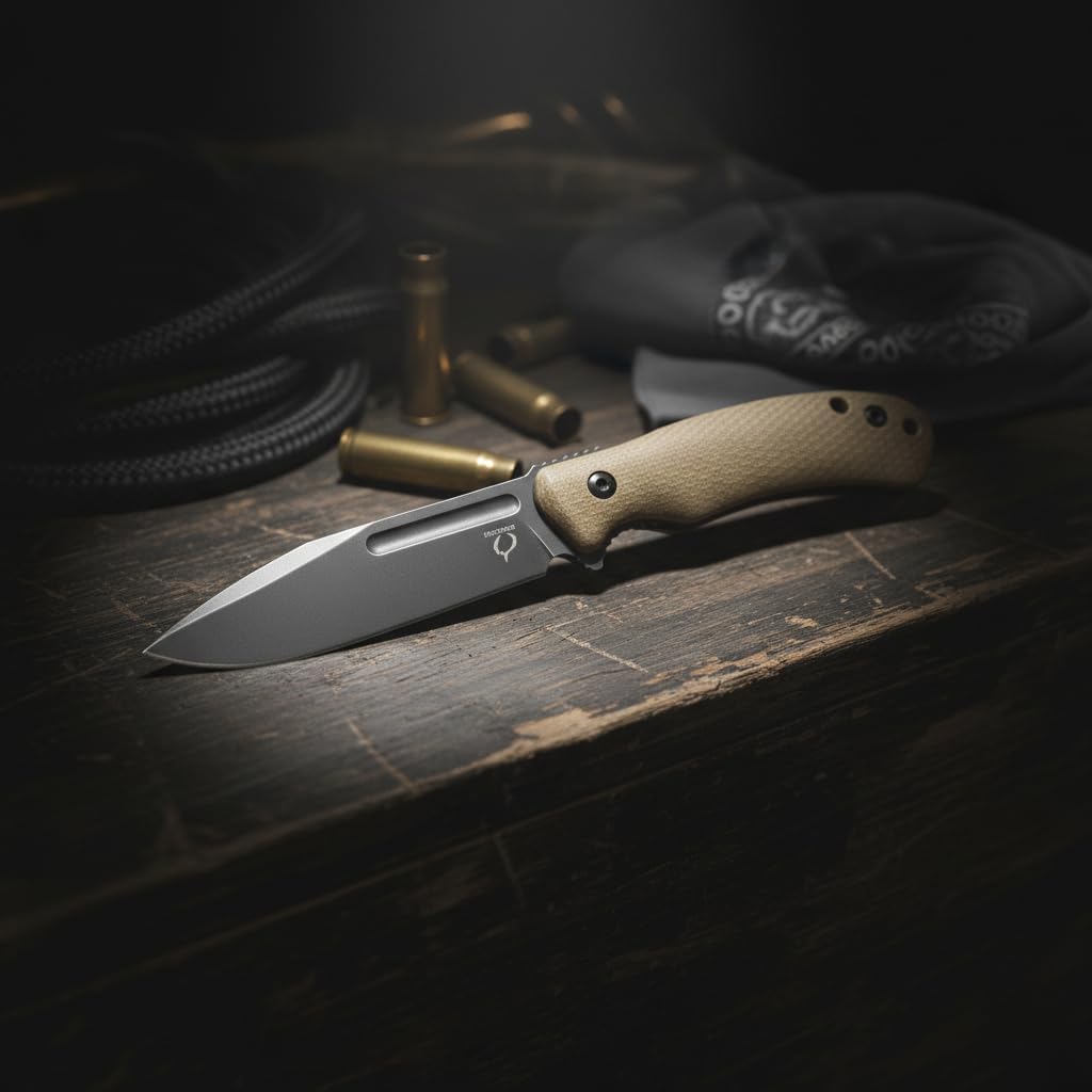Kronos Maxhunter Fixed Knife – 1095 High Carbon Steel Full Tang Blade with Kydex Sheath | 4.72” Tactical Survival