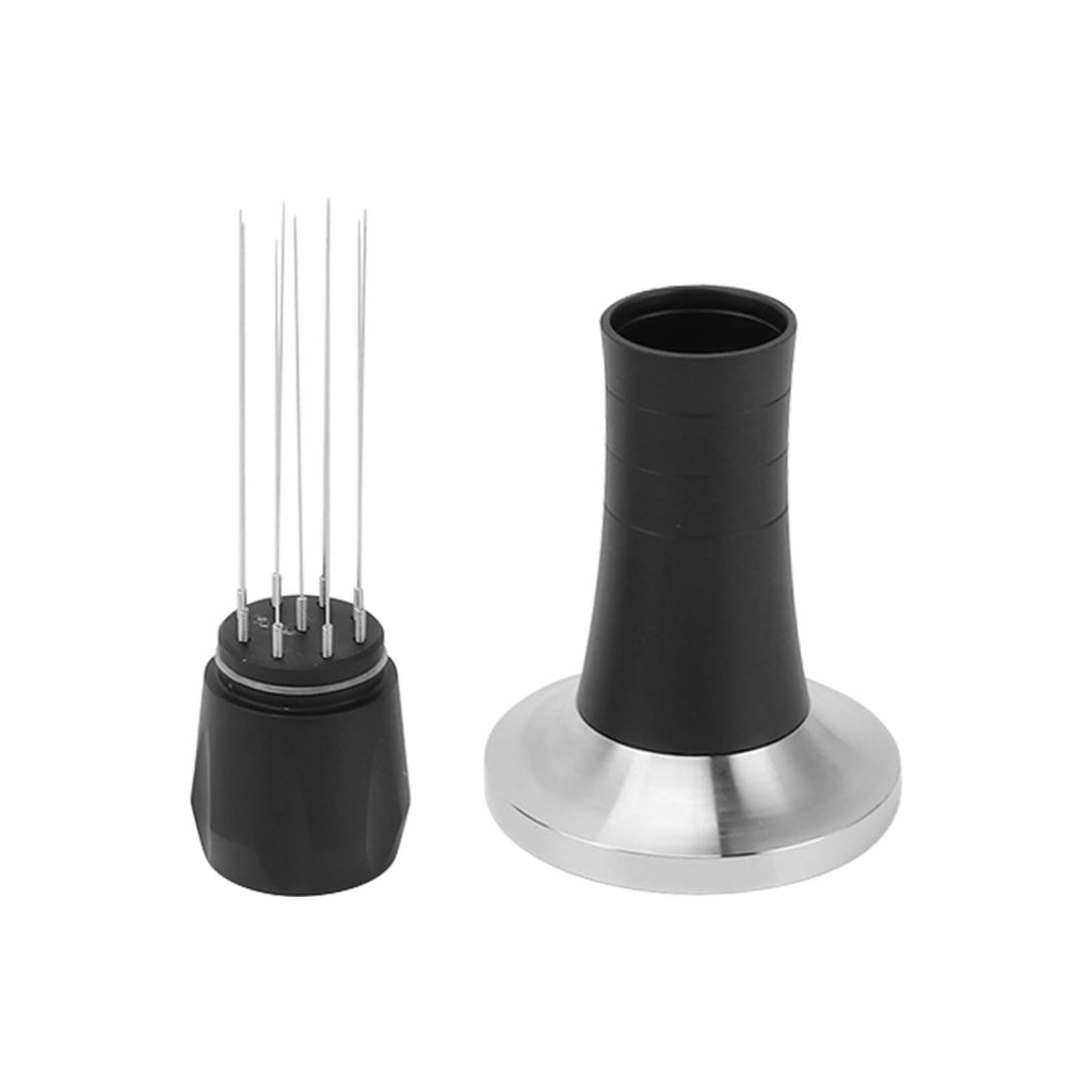 Distribution Tools, 2 in 1 Coffee Tamper Stirrer Kit, Coffee Presser and Hand Distribution Tool Set Professional for Home Stirrer Replacement, Black (58MM)