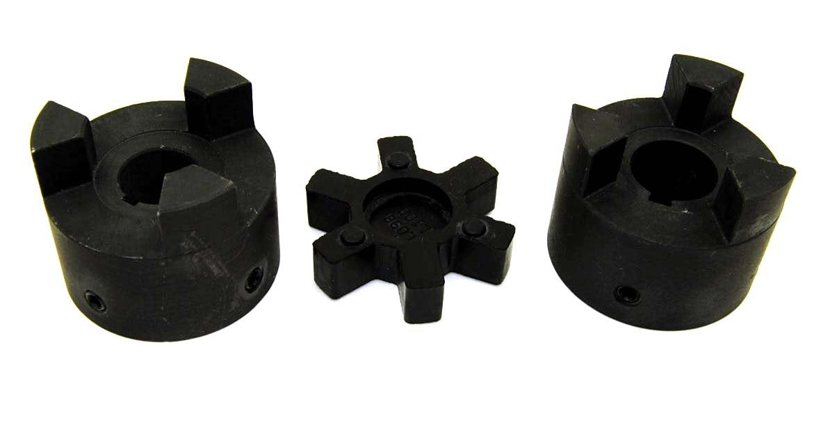 7/8" to 1-1/8" L100 Flexible 3-Piece L-Jaw Coupling Coupler Set & Rubber Spider