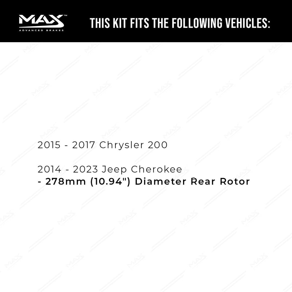 Max Advanced Brakes Rear Brake Kit For Jeep Cherokee