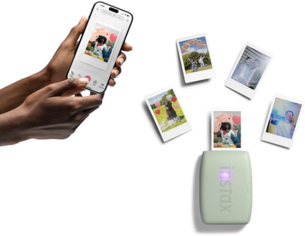 INSTAX Mini Link 3 Smartphone Printer | Sage Green Bundled INSTAX Mini Instant Film | 20 Exposures + Microfiber