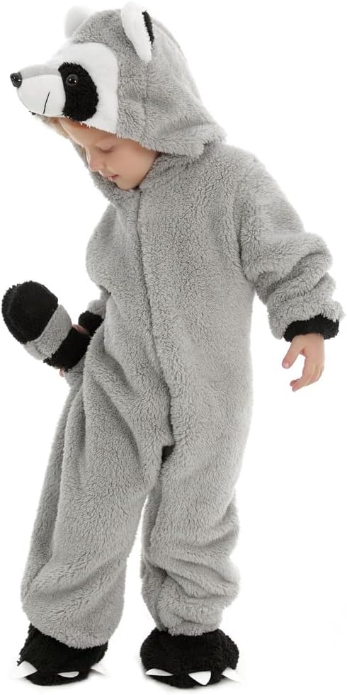 Baby Raccoon Costume Newborn, Infant and Toddler Boys Girls 0-4T | 90% Upgraded Flannel Fleece/ 10% Spandex