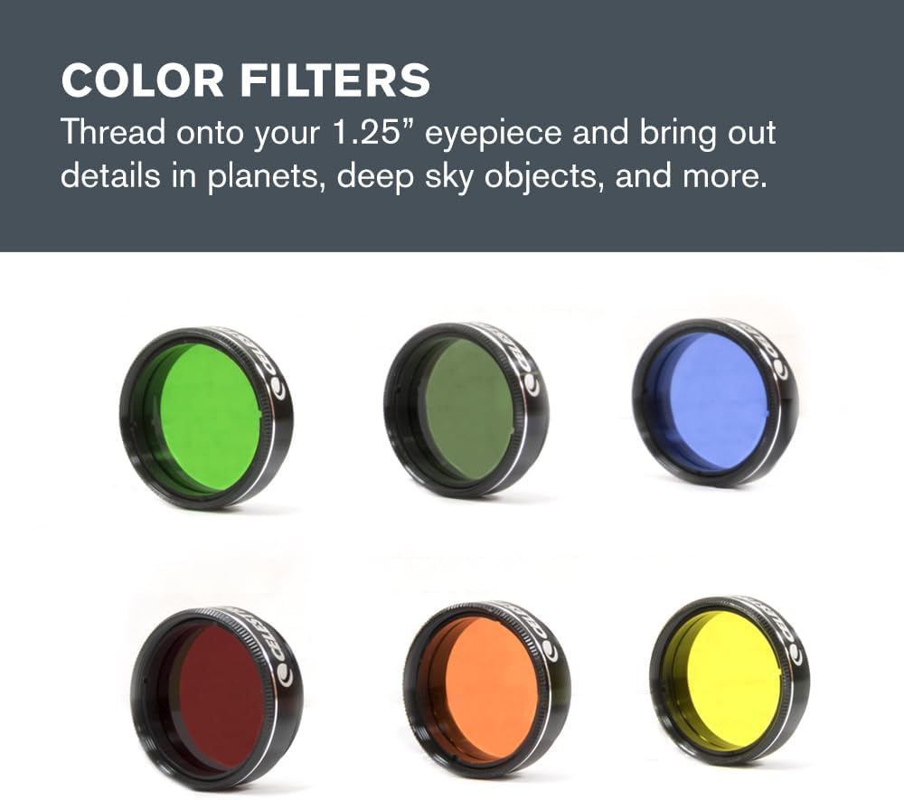 Eyepiece, Barlow & Filter Telescope Accessory Kit – 1.25" Barrel | 14 Essential Telescope Accessories, 5 Plossl