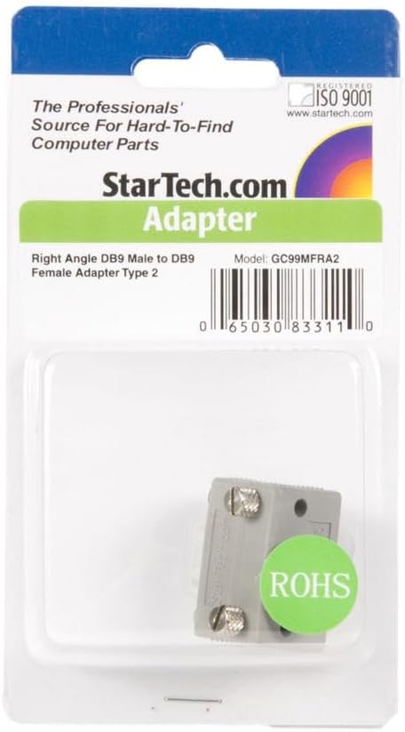 StarTech Right Angle DB9 to DB9 Adapter, Male to Female Type 2 (GC99MFRA2)
