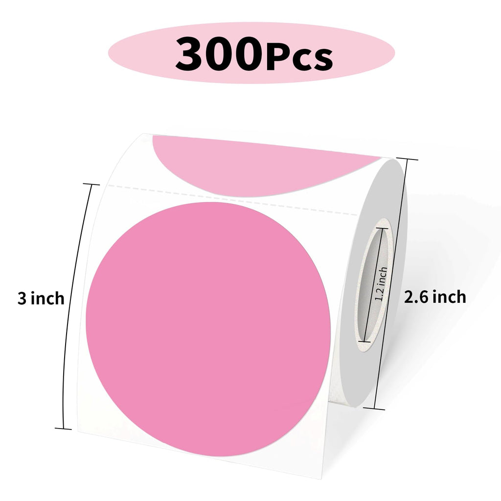 3 Inch Round Thermal Label Printer Stickers, Self-Adhesive Direct Thermal Labels Stickers, Waterproof/Perforation