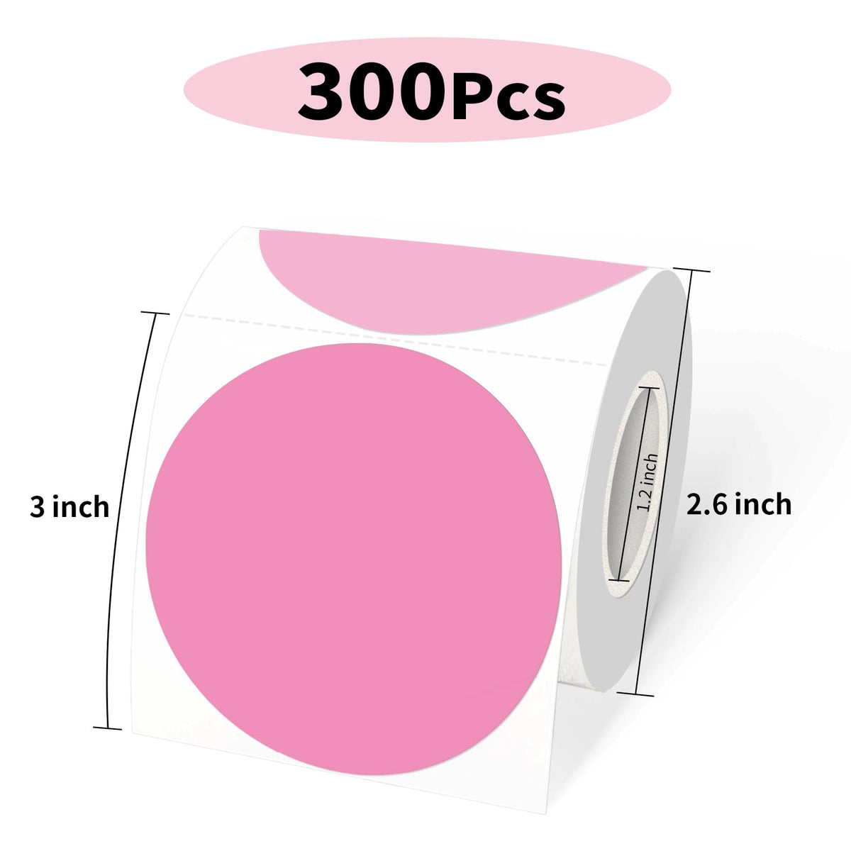3 Inch Round Thermal Label Printer Stickers, Self-Adhesive Direct Thermal Labels Stickers, Waterproof/Perforation