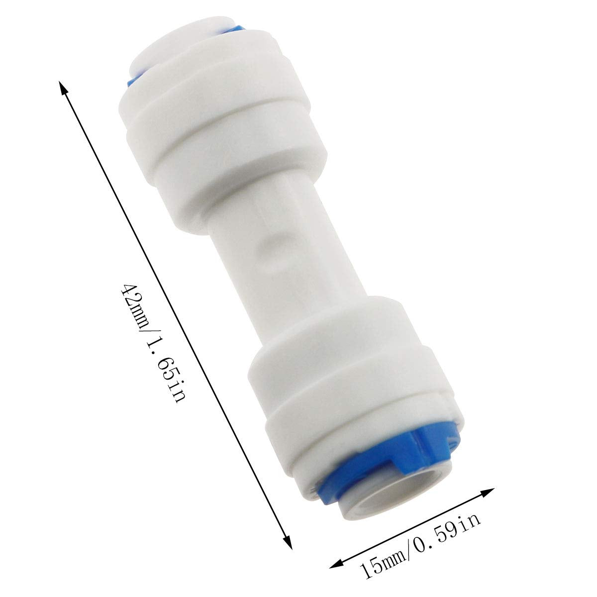 E-outstanding 5-Pack RO Water System Equal Straight 1/4" Plastic Quick Pipe Fitting Reverse Osmosis Connector