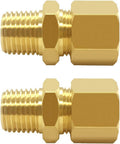 Joywayus 2 Pack Brass 1/4" NPT Male x 3/8" Tube OD Pipe Fittings