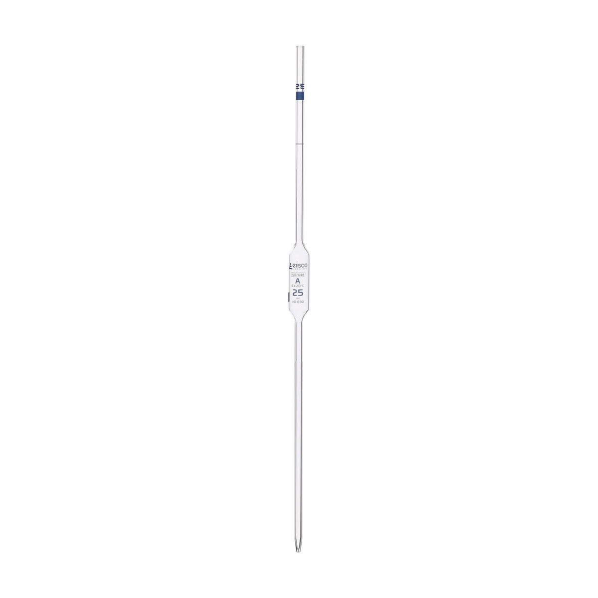 Volumetric Pipette, 25mL - Class A - Blue Markings - Borosilicate Glass