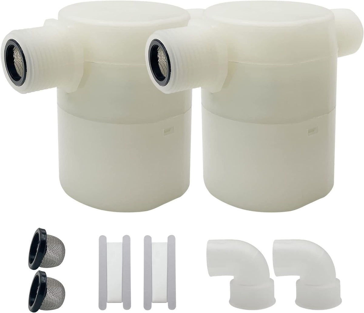 Water Float Valve, Water Level Control Water Tank Traditional Float Valve Upgrade 2 PCS(3/4", side inlet)