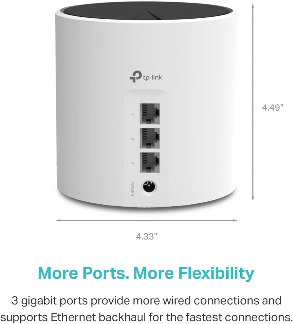 Deco X55 AX3000 WiFi 6 Mesh System - Covers up to 2500 Sq.Ft., Replaces Wireless Router and Extender, 3 Gigabit