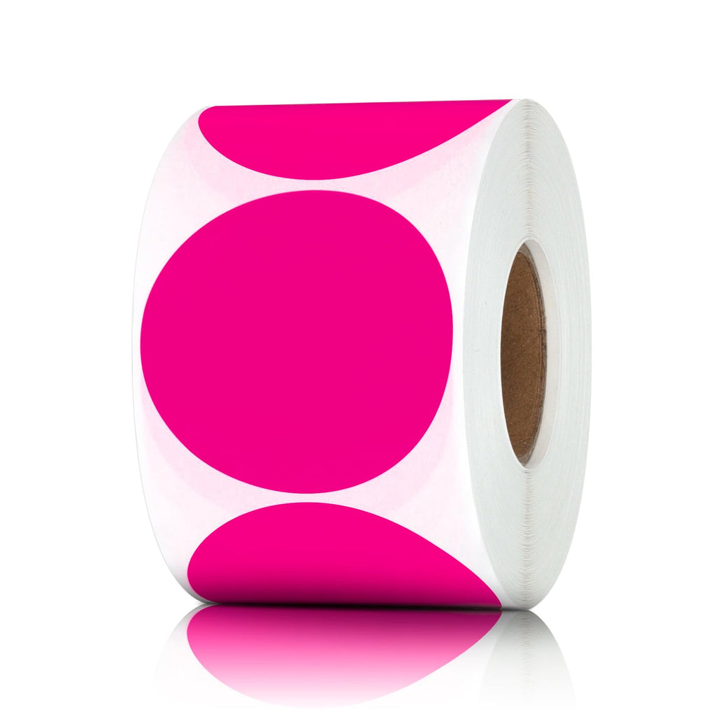 Pack of 600 Round Color Coding Circle Dots Stickers Labels (2", Pink)