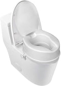 Raised Toilet Seat with Lid for Elderly, 6" High Toilet Seat for Elongated or Standard Commode, Raised Toilet Seat