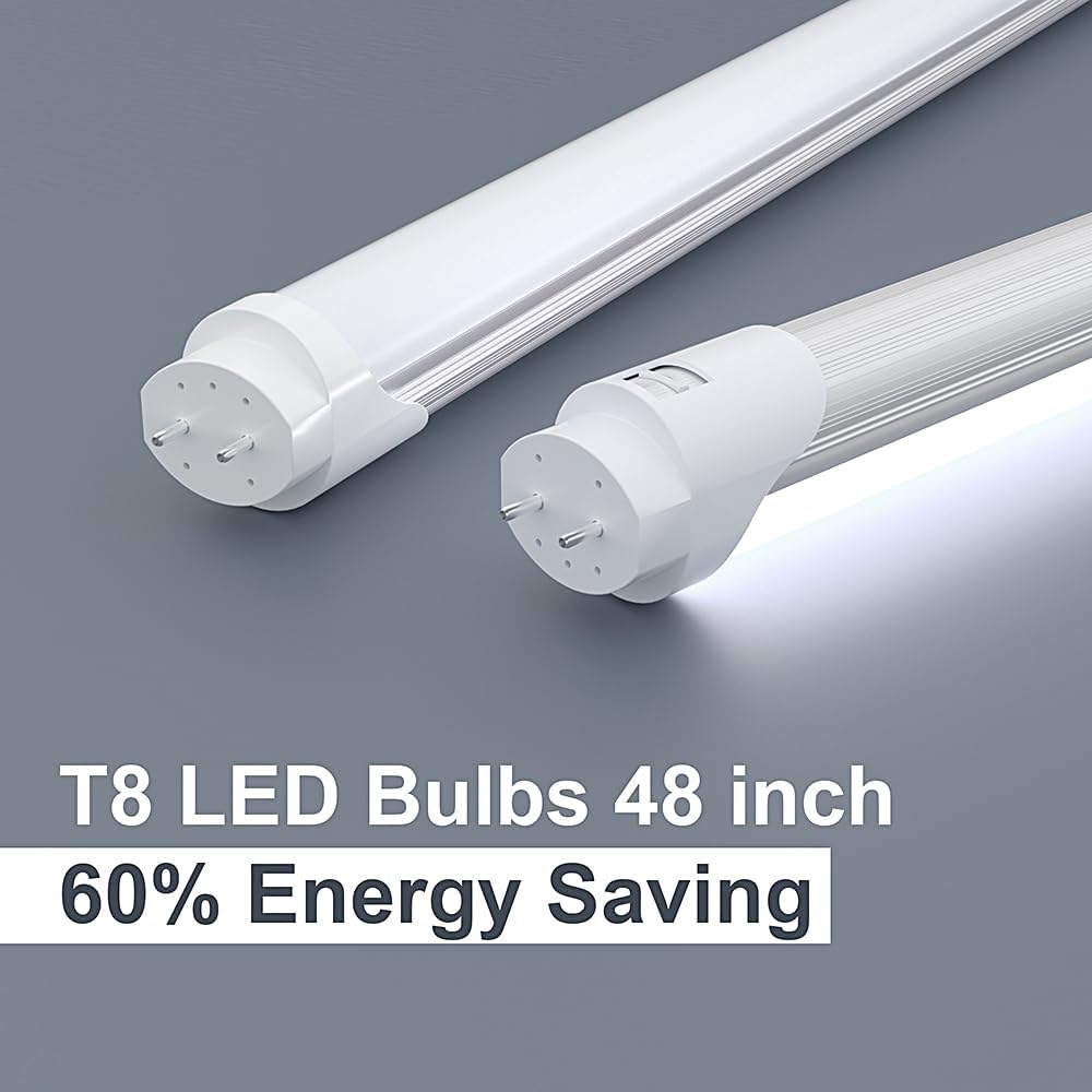 4FT T8 T12 LED Tubes 25-Pack, Type B Double-Ended Frosted 6000K