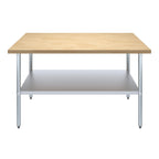 48" x 30" Maple Wood Top Work Table w/Undershelf