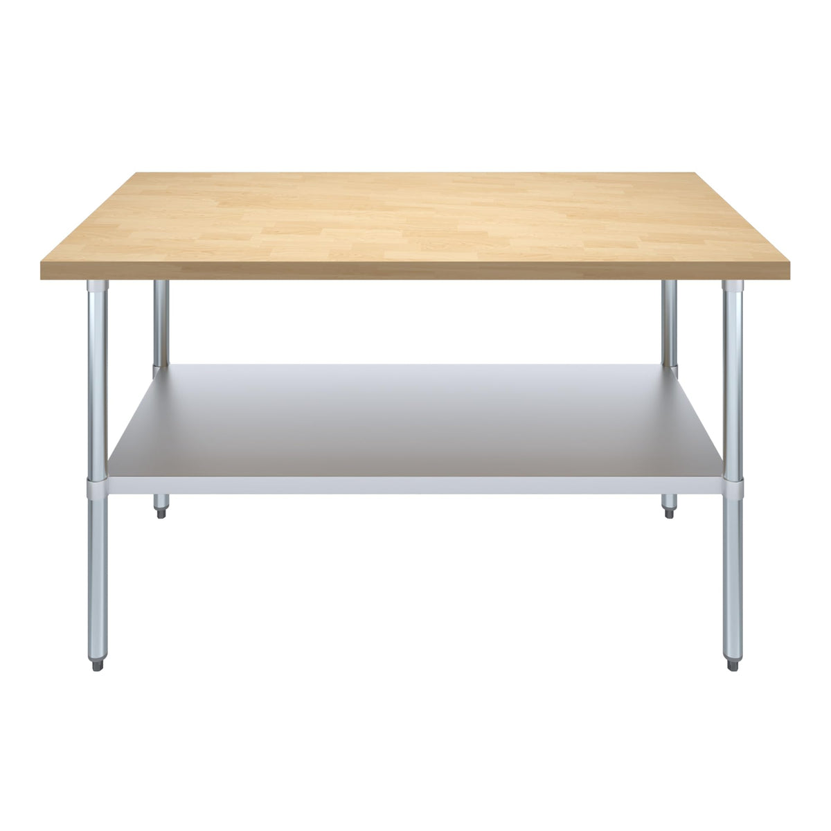 48" x 30" Maple Wood Top Work Table w/Undershelf