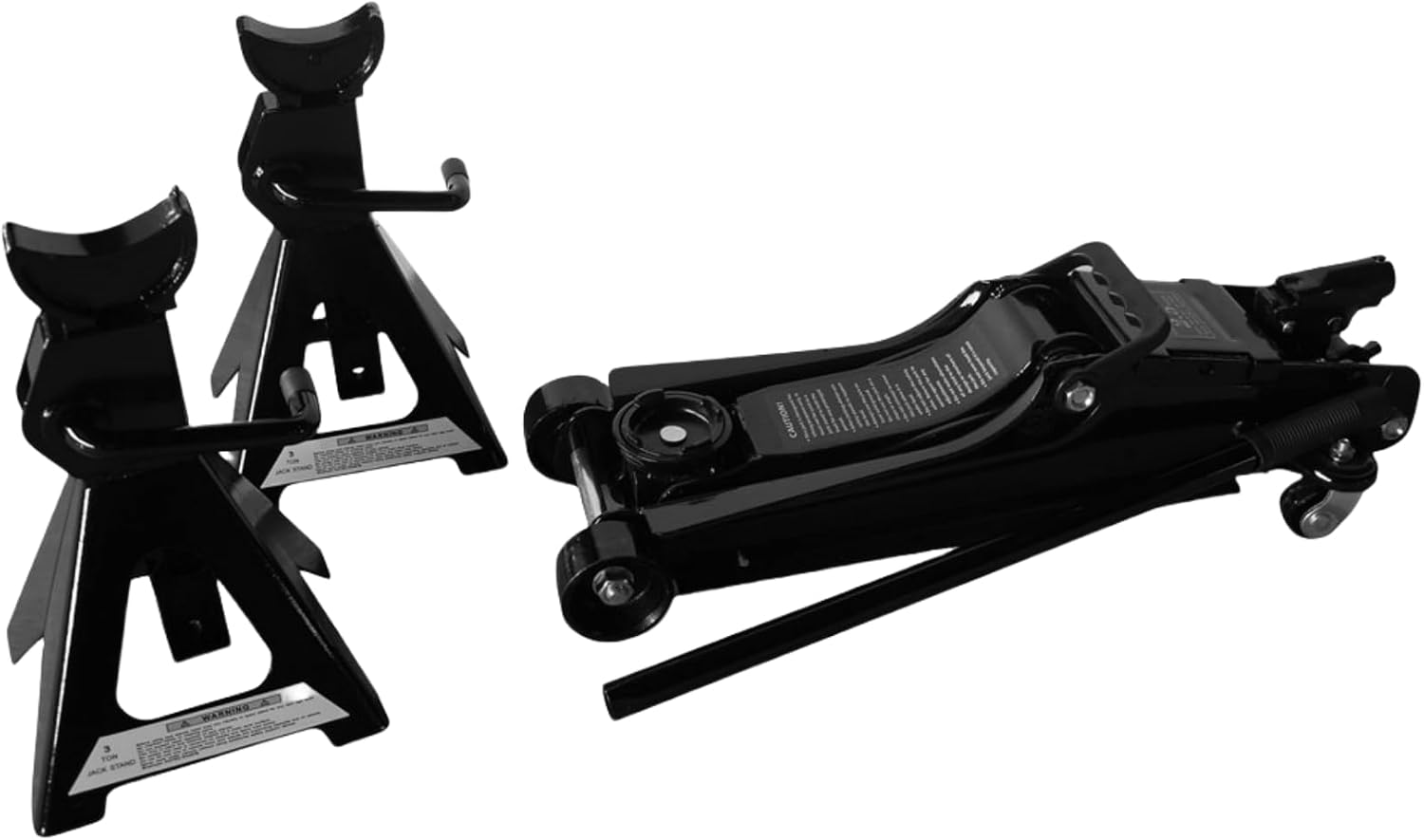 2.5 Ton Car Truck Floor Jack Service Heavy Duty Steel Hydraulic Low | Profile Jack with 2 Jack Stands Tire Repair Kit